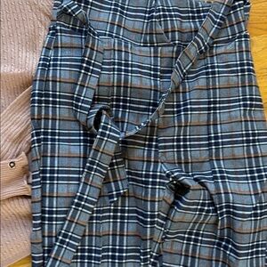 Papaya Black and Gray Plaid Women's Trousers